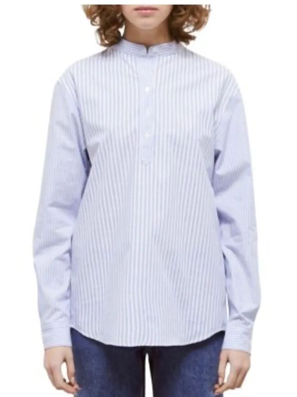 $230 The Kooples Blue Blecker striped button up cotton shirt NWT LARGE